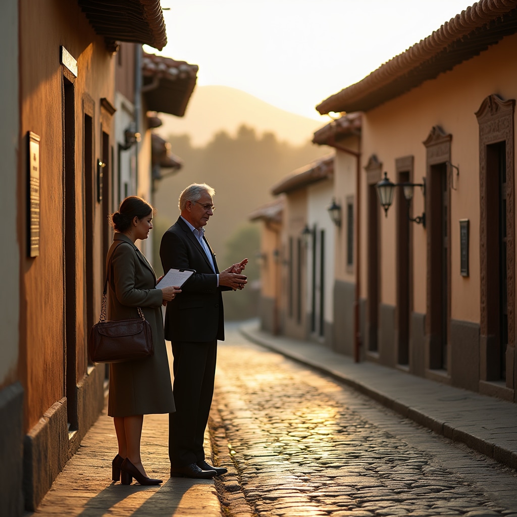 Historic Chilean neighborhood with protected architecture and heritage buildings