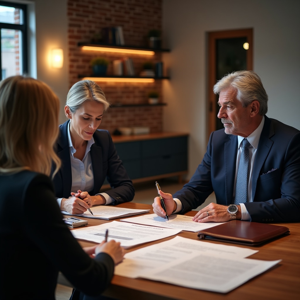 Professional consultation meeting with documents and legal advice