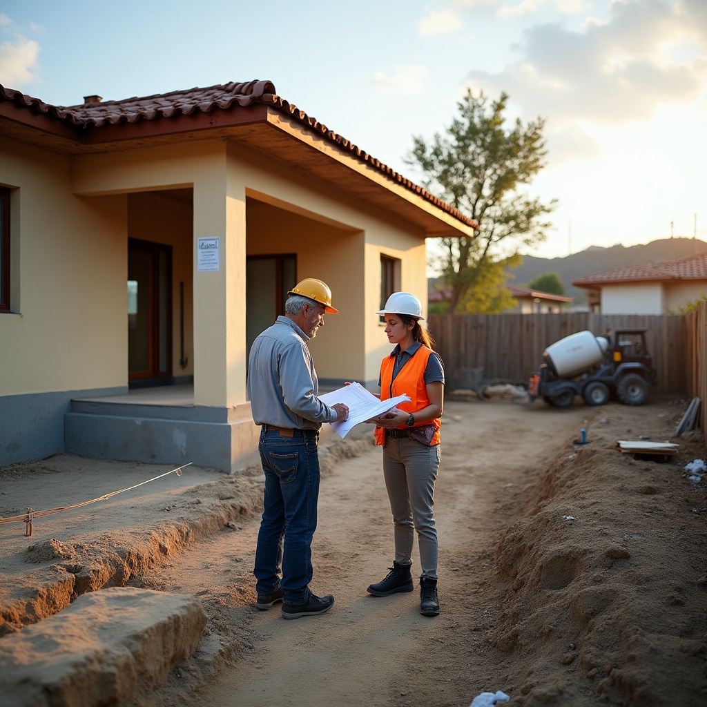 Residential property extension showing new construction attached to existing building